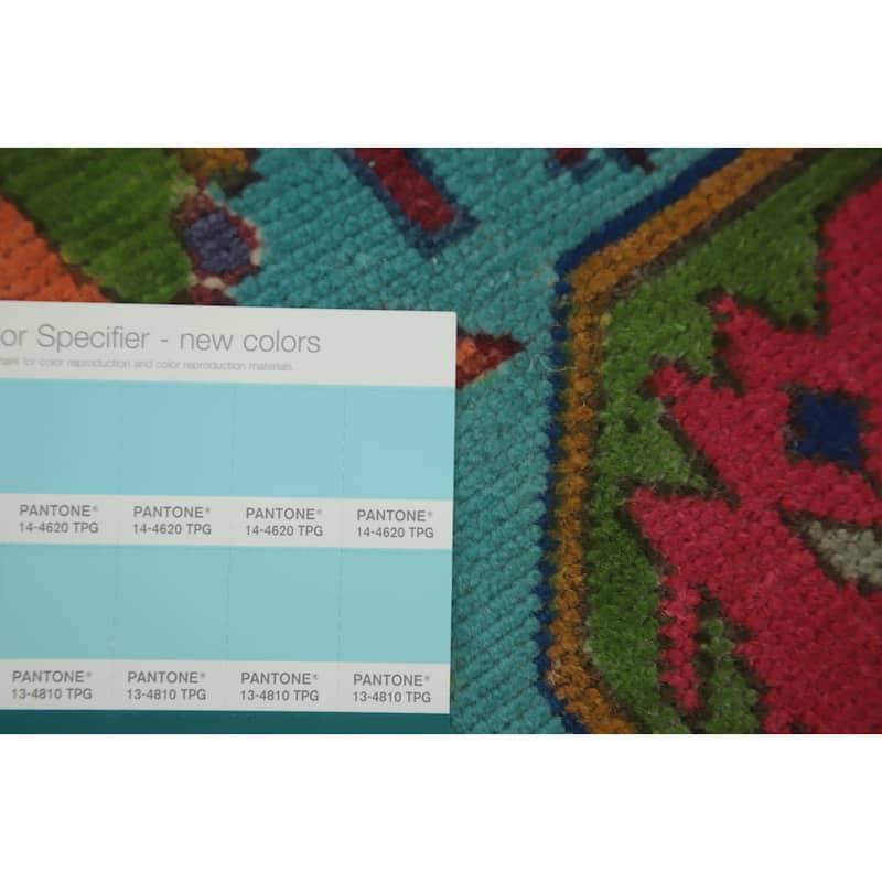 Hand Knotted Oriental 100% Wool Carpet Traditional Tribal Navy Blue & Blues Ardebil Runner Rug - 10' 7'' X 2' 6''