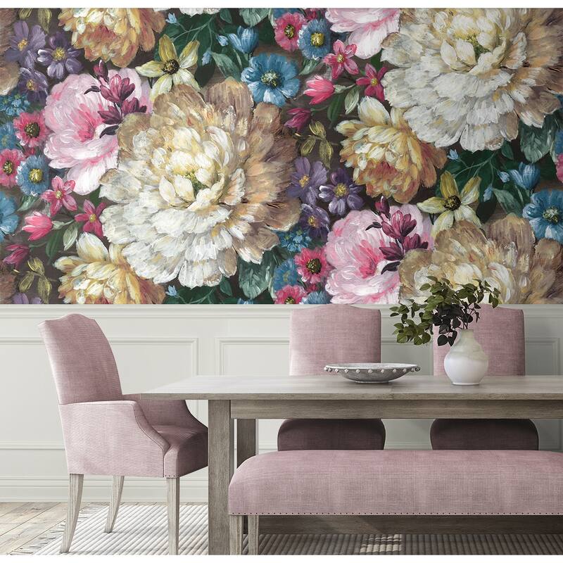 NextWall English Garden Floral Peel and Stick Wall Mural
