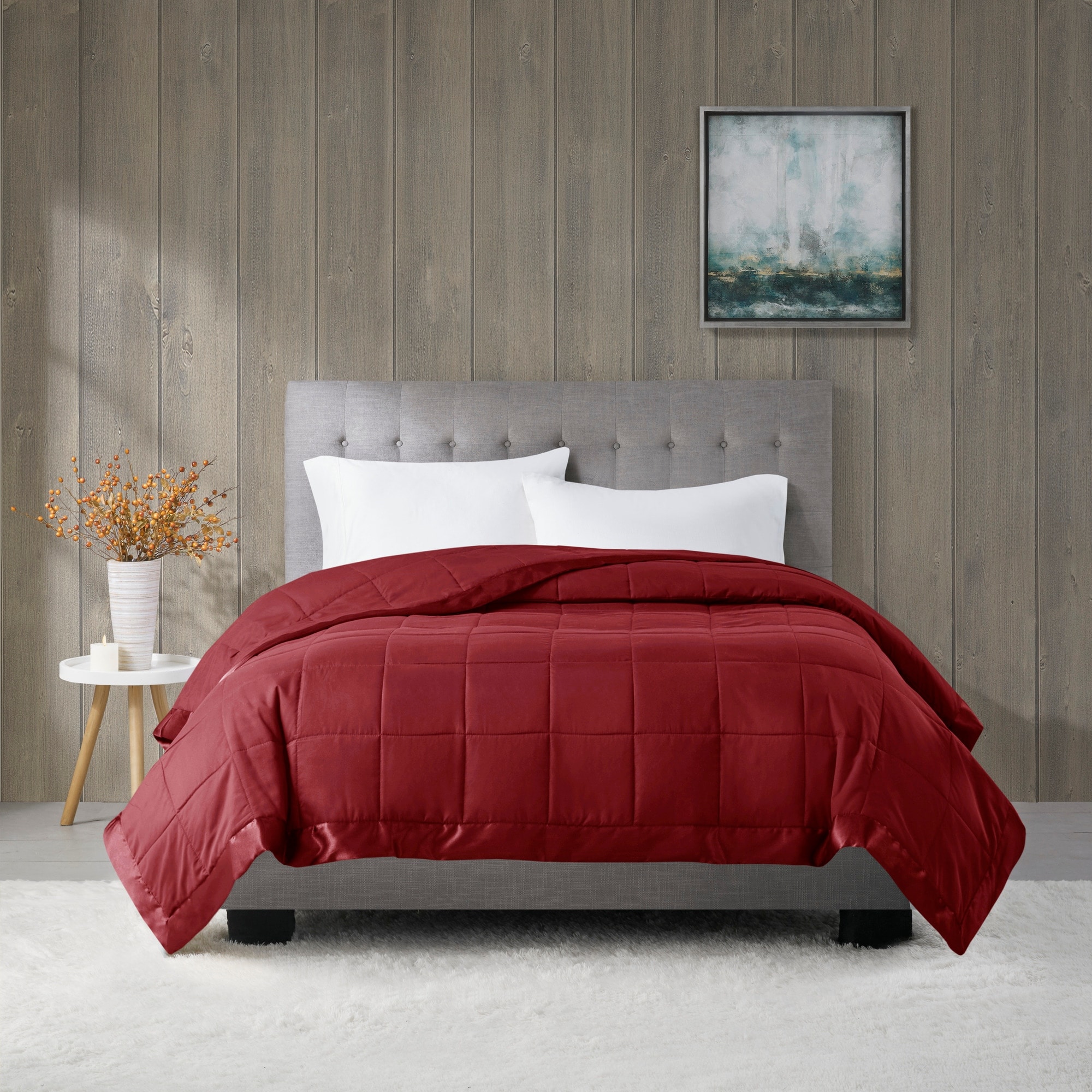 Madison Park Lightweight Down Alternative Blanket with Satin Trim