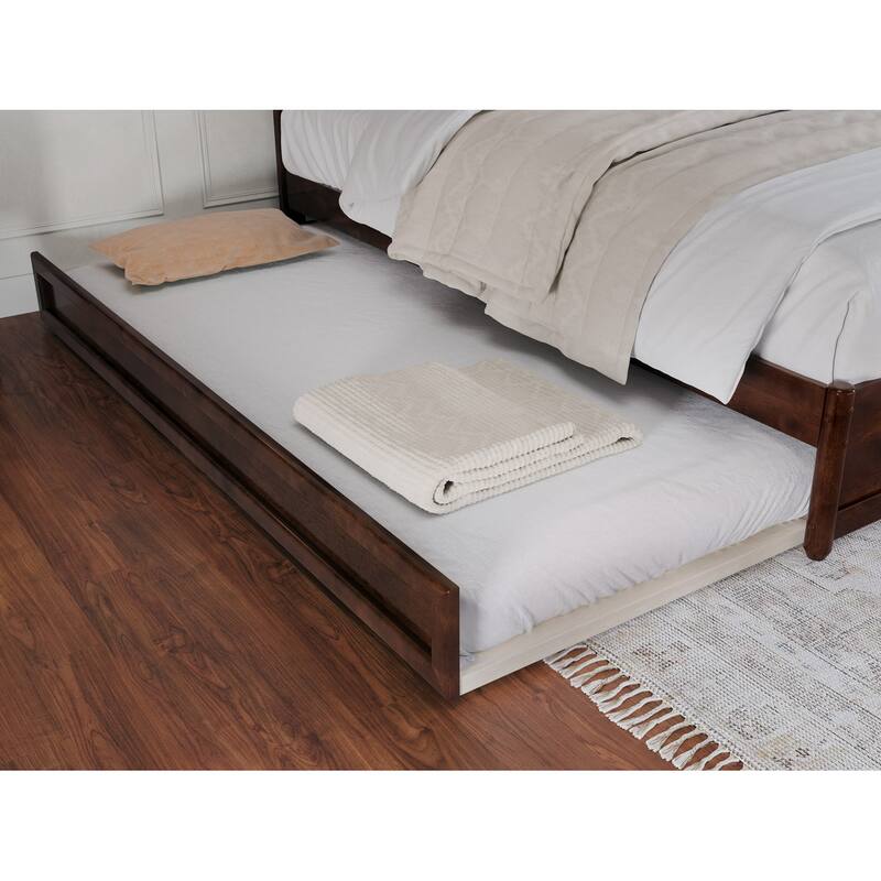 Clayton Platform Bed with Panel Footboard and Twin XL Trundle