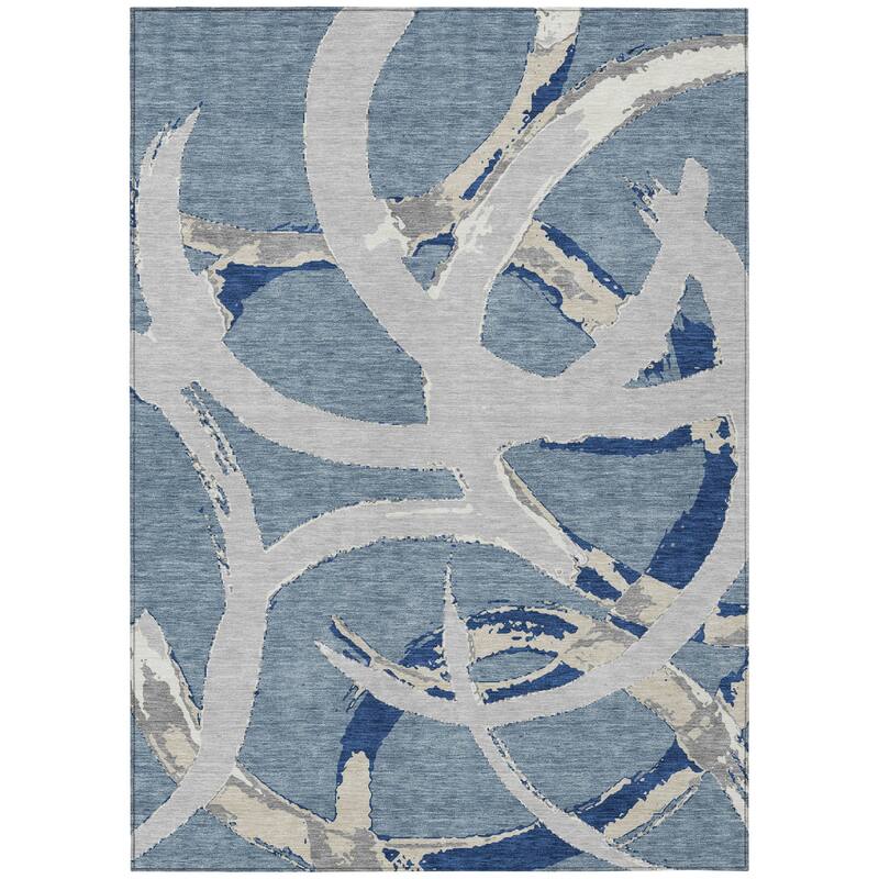 HomeRoots Abstract Transitional Rectangle Outdoor Rug