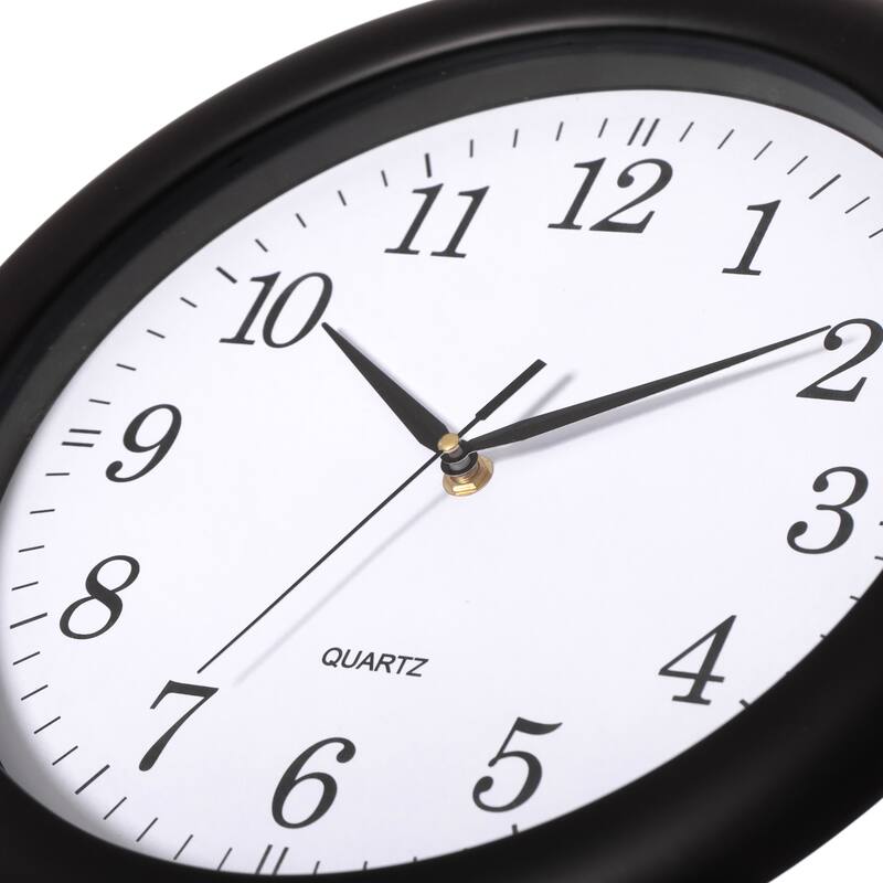 13.75 Inch Plastic Round Battery Operated Simple Modern Wall Clock - Office, Class Room, Livingroom, Dining Room, Bedroom