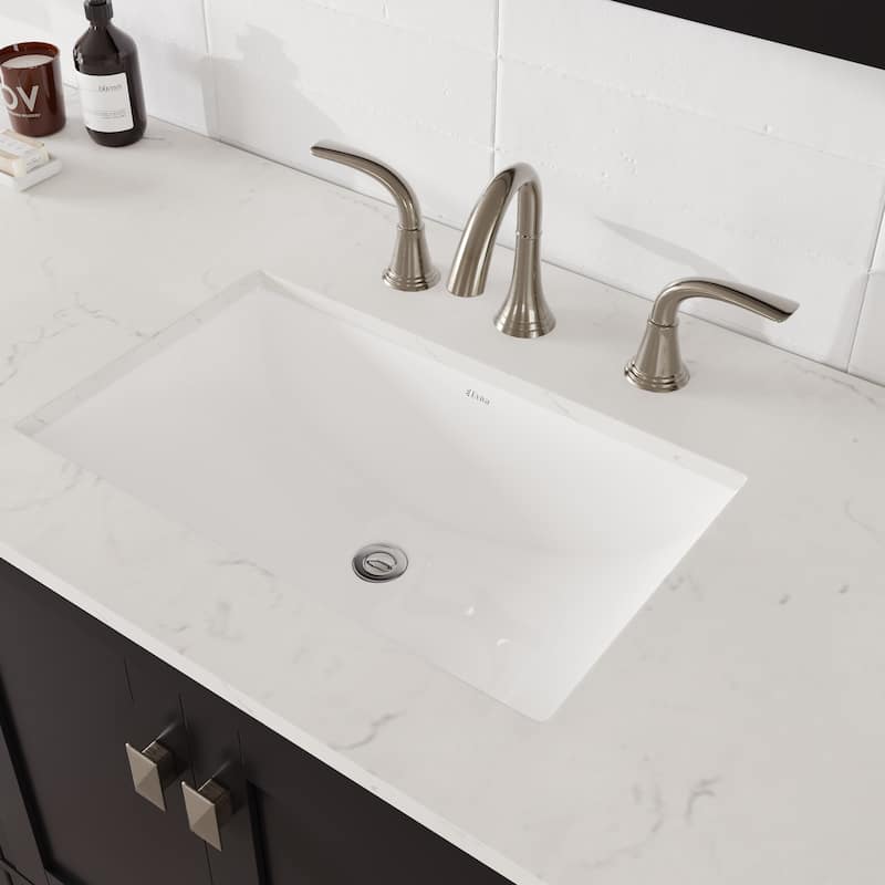Eviva Aberdeen 60"W x 22"D Bathroom Vanity with White Carrara Quartz Countertop and Undermount Porcelain Sink