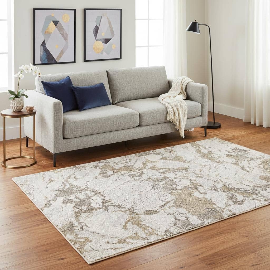 HomeRoots Abstract Modern Rectangle Area Rug - 5' X 8'