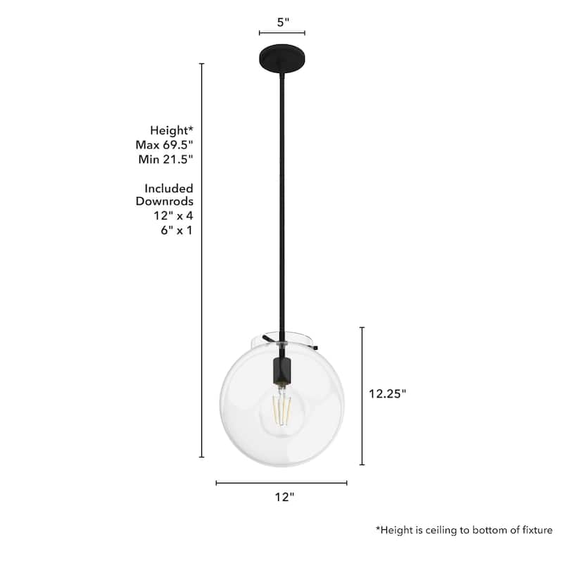 Hunter Sacha 1-Light Pendant - Kitchen Island, Dining Room, Entry - Transitional, Contemporary