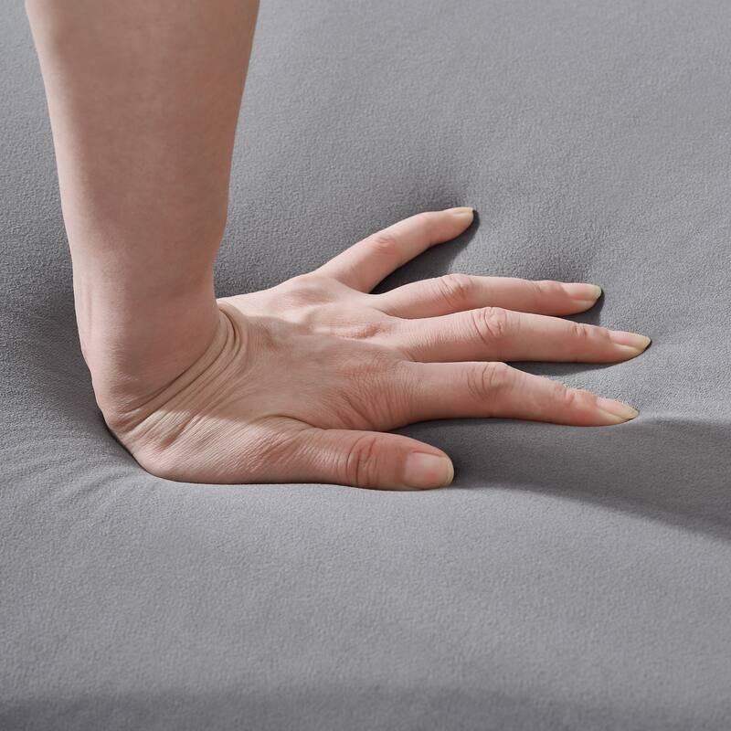 Chesterfield Upholstered 3 Seater Sofa, Velvet Fabric Sofa with Nailhead & Roll Armrest, Lounge Sofa with Solid Wood Frame‌