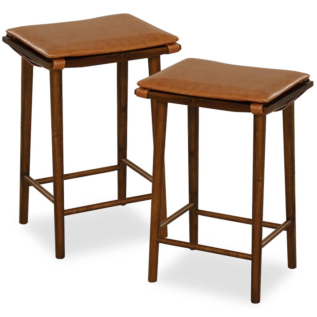 Gymax 25.5'' Barstool Set of 2 Counter Height Dining Stools w/