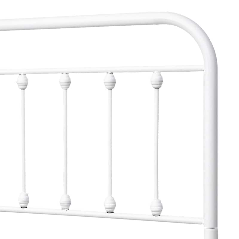 Modern Metal Platform Bed Frame with Victorian Style Wrought Iron-Art Headboard/Footboard, No Box Spring Required
