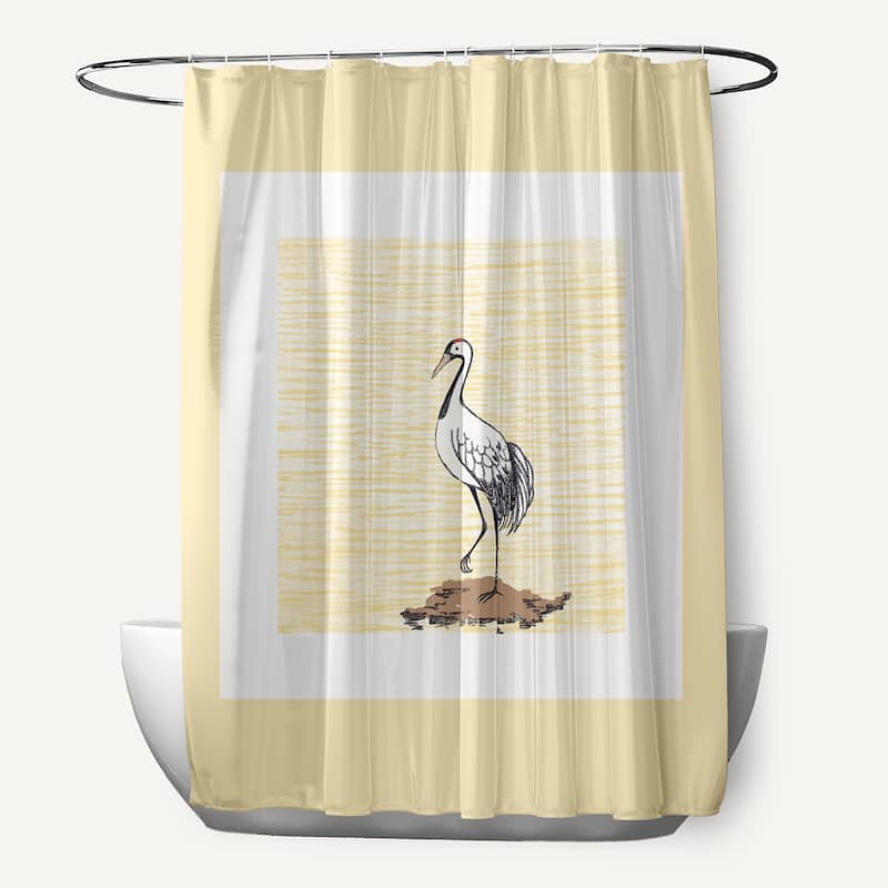 71 x 74-inch Sandbar Animal Print Print Print Shower Curtain - Yellow