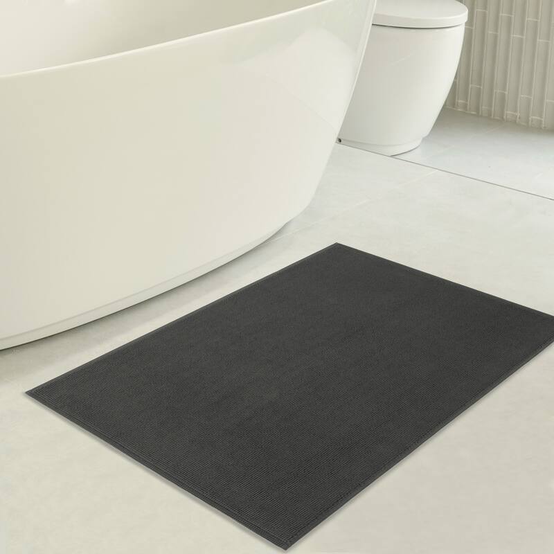 American Soft Linen 100% Cotton Bath Mat Rugs, 20x34 inches Slip Resistant Bottom Base Bath Mats for Bathroom