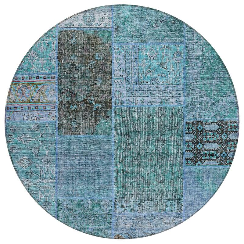 HomeRoots Patchwork Transitional Rectangle Outdoor Rug
