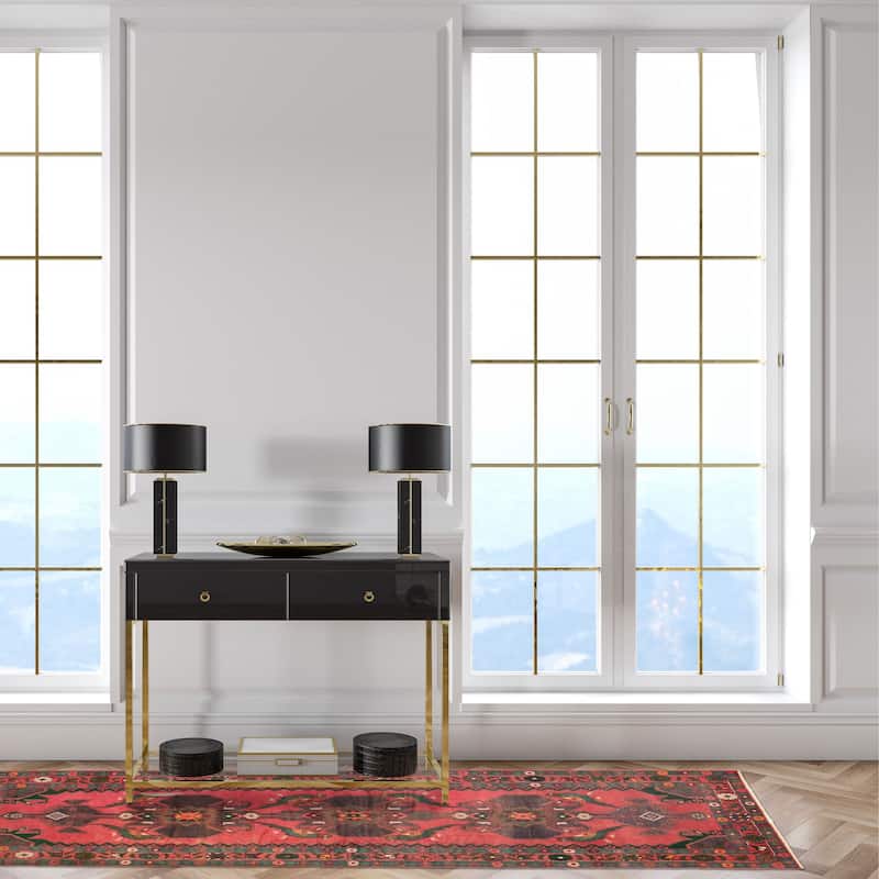 ECARPETGALLERY Hand-knotted Anadol Red Wool Rug - 3'6 x 9'11