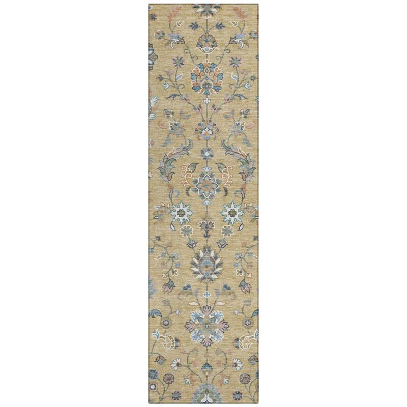 Machine Washable Indoor/ Outdoor Traditional Basalt Chantille Rug