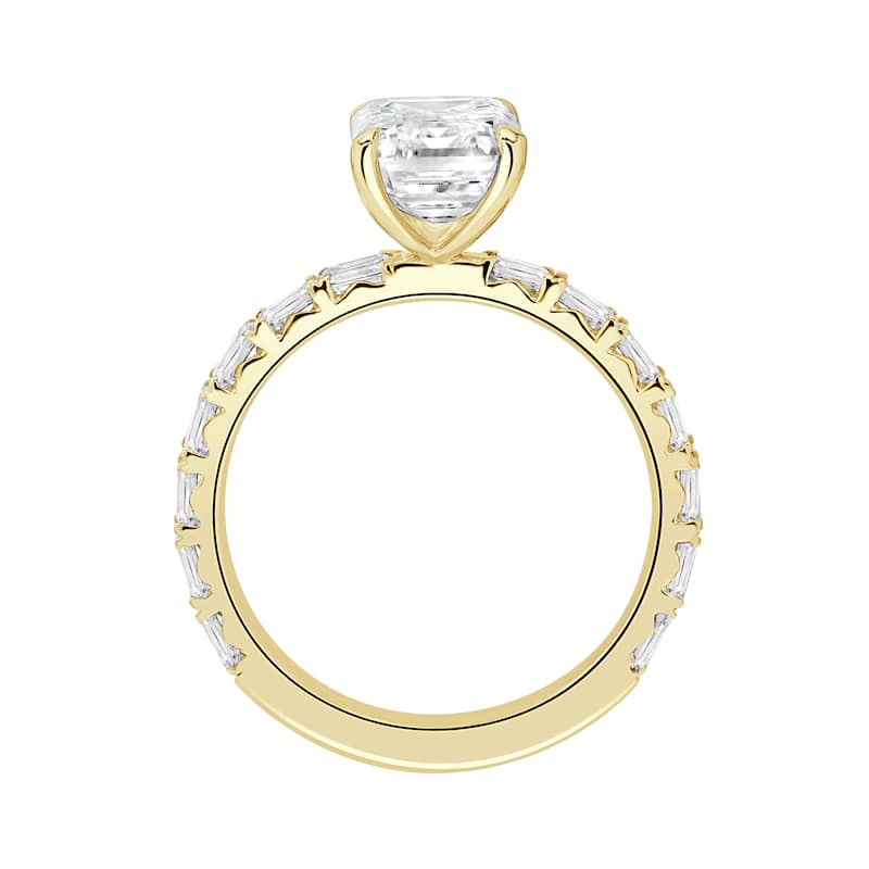 Auriya 14k Gold 6 1/5ctw Emerald Lab Grown East-West Diamond Engagement Ring (E-F VS)
