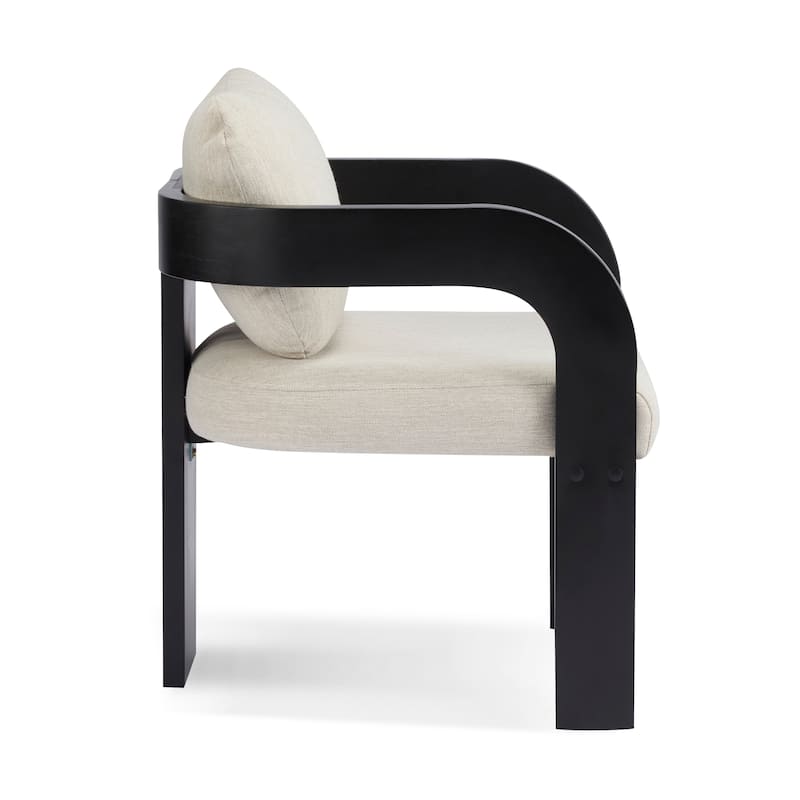 Dining Room Chairs Set of 2 Modern Fabric Armchair for Living Room, Comfy Upholstered Accent Chairs with Wood Legs, Pillow Back