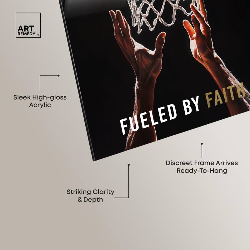 Fueled by Faith Basketball Acrylic by Art Remedy, Ready to Hang