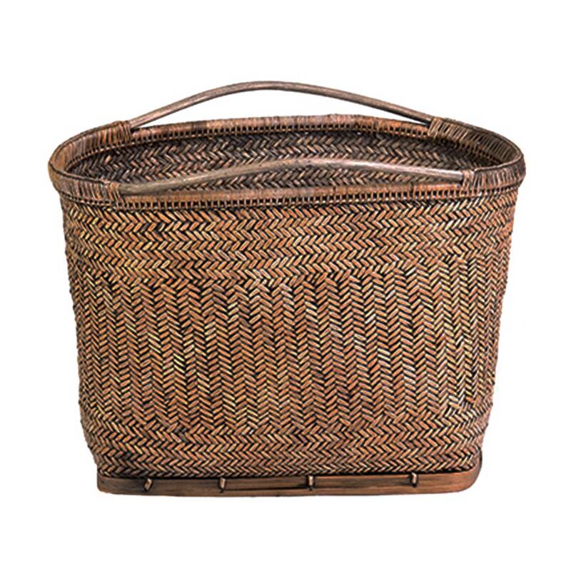 Natural Handwoven Abaca Basket With Handles by East at Main