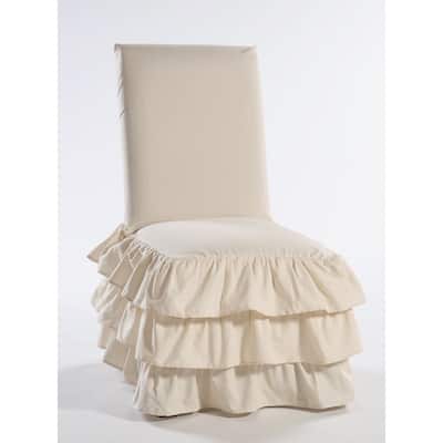 Cotton 3 tiered dining chair slipcover