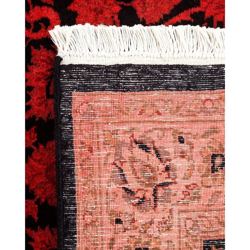 Overton Hand Knotted Wool Vintage Inspired Modern Contemporary Overdyed Orange Area Rug - 3' 2" x 5' 1"