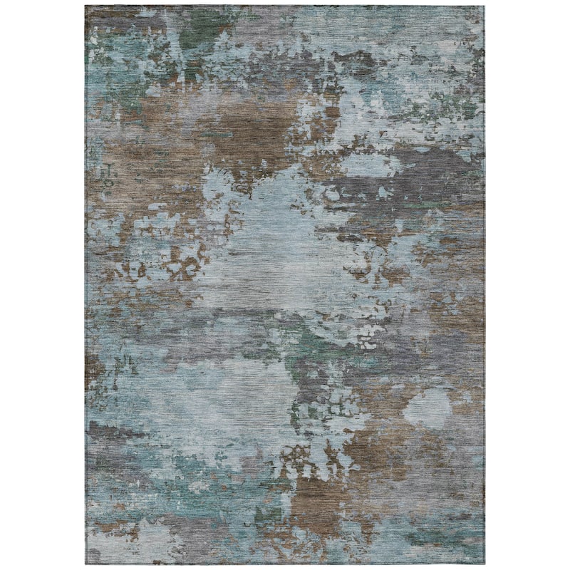 HomeRoots Abstract Transitional Rectangle Outdoor Rug