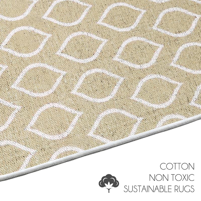 Sussexhome Heavy Duty Ultra Thin Non Slip Washable Cotton Indoor Rug - 2' x 3'