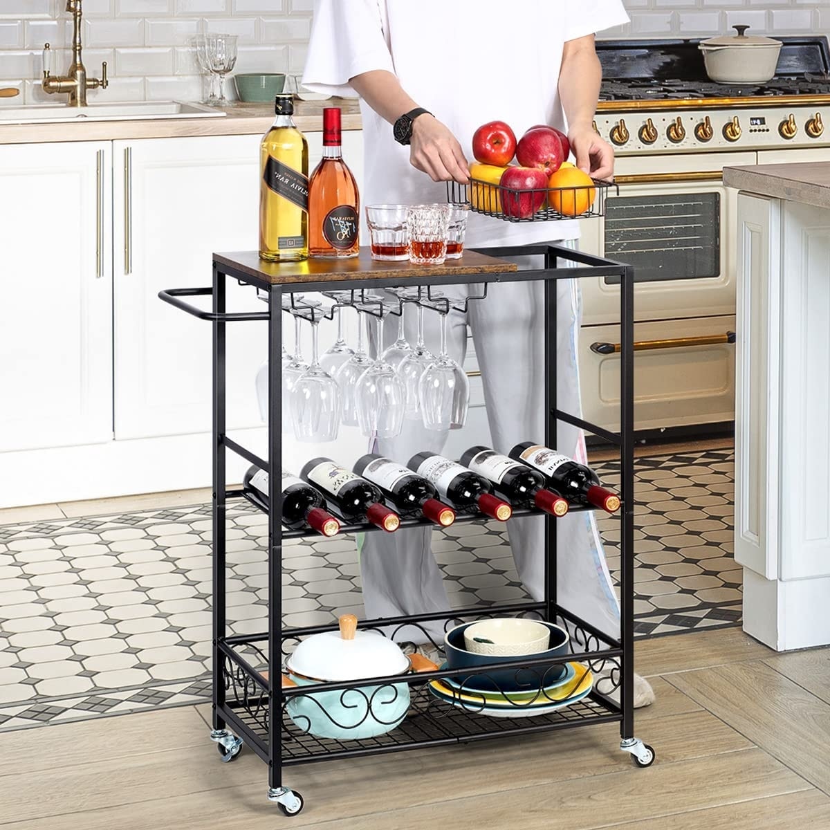 Rolling wine rack 2025