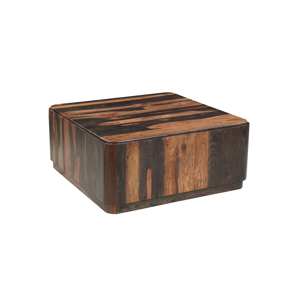 Jordan Solid Sheesham Wood Square Coffee Table with Platform Base