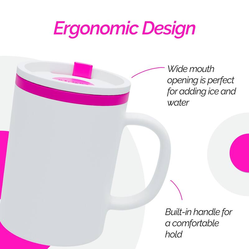 Copco Iconic Plastic Double Wall Insulated Desk Mug with Lid - 16 oz