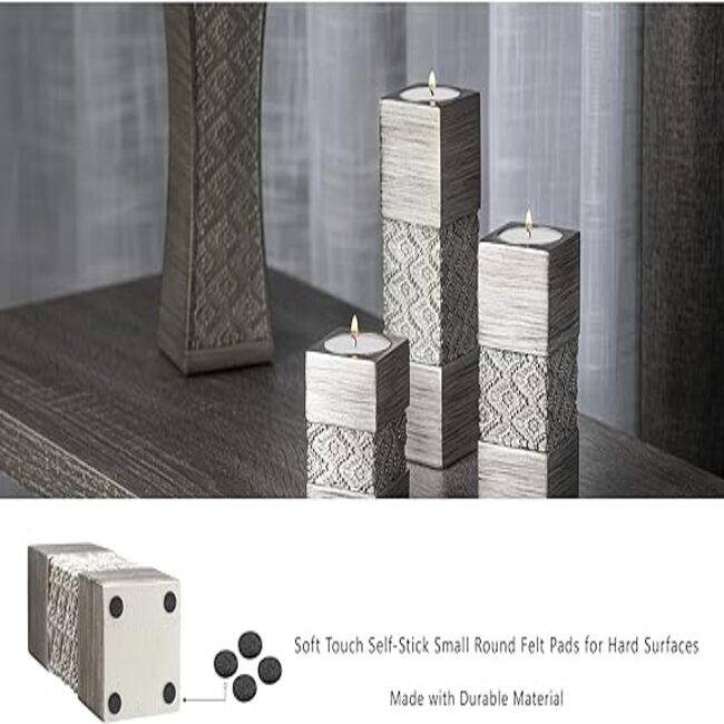 Creative Scents Dublin Silver Tealight Candle Holder Set of 3 - Grey
