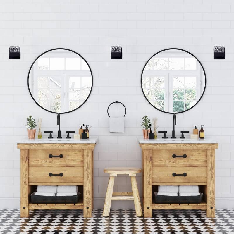 Modern Black Textured Glass LED Bathroom Vanity Light