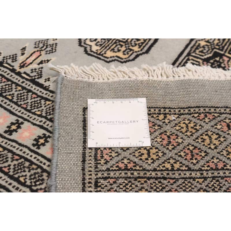 Finest Peshawar Bokhara Grey Rug 8'11" x 12'3" - 8'11 x 12'3