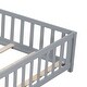 preview thumbnail 4 of 5, Full Size Floor Platform Bed with Fence and Door,Support Slats for Toddlers