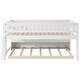 preview thumbnail 8 of 22, Twin Size Loft Bed, Wood Low Loft Bed with Storage Shelves, Blackboard, Trundle and Ladder Wooden Bed Frame No Box Spring Needed