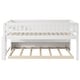 preview thumbnail 20 of 22, Twin Size Low Loft Bed with Trundle, Solid Wood Bed Frame with Storage Shelves & Blackboard, Space-Saving Design for Small Rooms