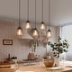 preview thumbnail 1 of 18, Farmsy Modern Farmhouse Linear Faux Wood Metal Chandelier Glass Adjustable Kitchen Island Pendant for Dining Room