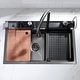preview thumbnail 29 of 39, Lefton 304 Stainless Steel Waterfall Kitchen Sink Set with Pull-down Faucet KS2206 (Series)