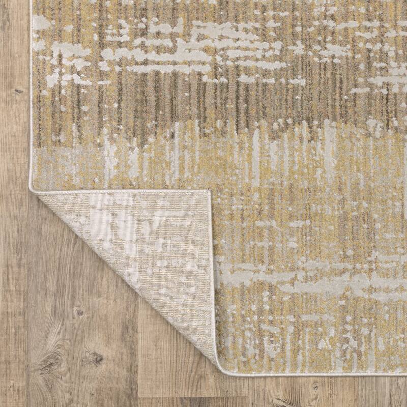 Melody Distressed Stripe Gold/ Brown Area Rug