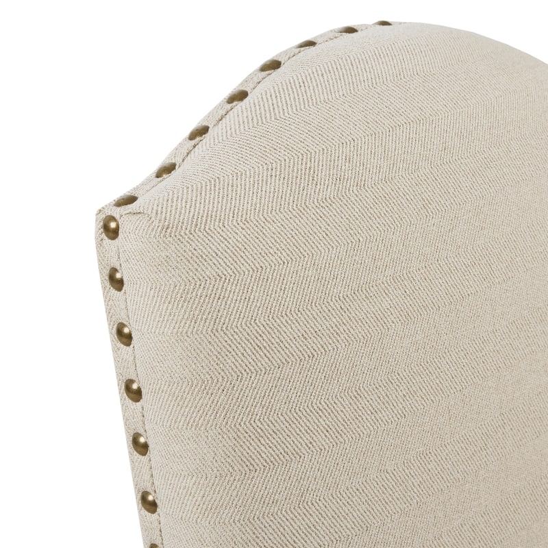 Madison Park Capa Beige Set of 2 High Back Dining Chairs with Skirts