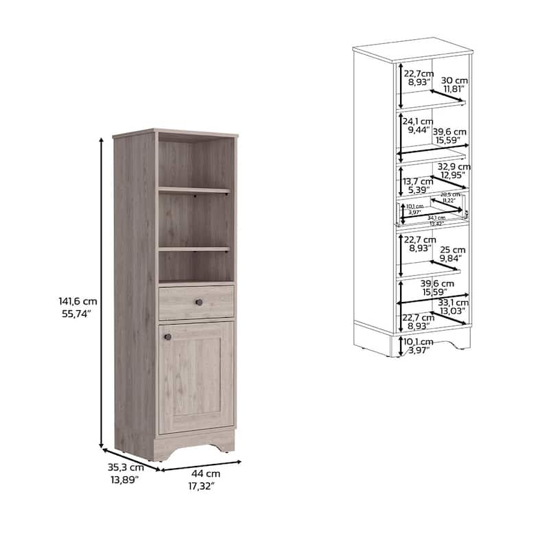 Linen Cabinet With One Drawer And One Cabinet