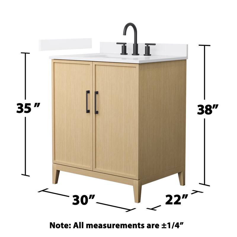 Elan 30-inch Single Vanity, 3 Hole Quartz Top