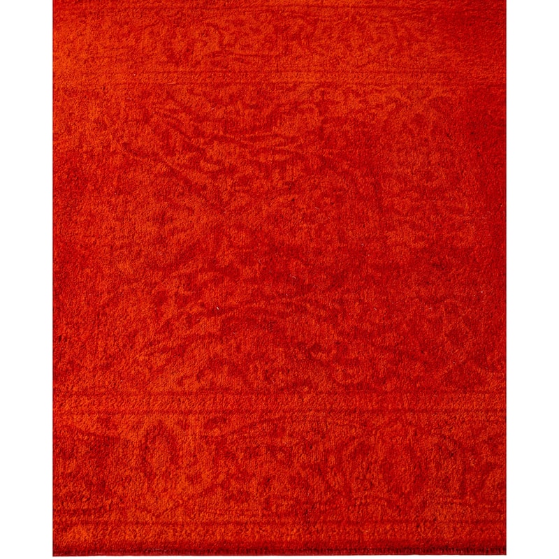 Overdyed One-of-a-Kind Hand-Knotted Area Rug - Orange - 2' 6" x 13' 8"