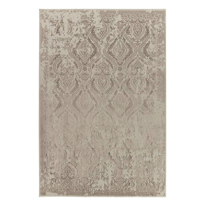 Maz Collection Distressed Abstract Area Rug - 2' x 3' - Cream/Vizon
