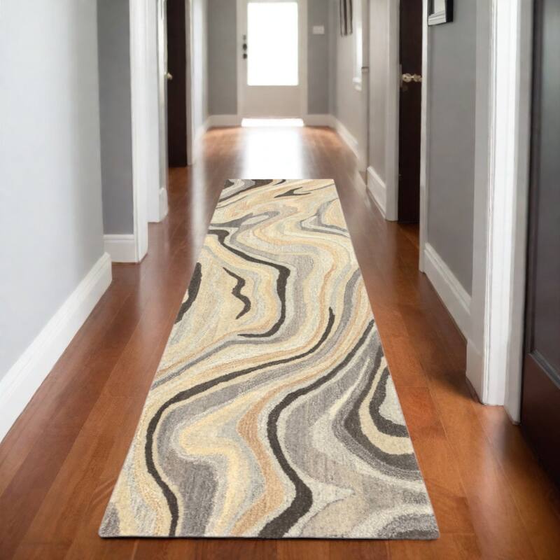 HomeRootsAbstract Modern Rectangle Area Rug - 96.06' X '29.92' X '0.43