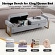preview thumbnail 56 of 79, 66" Storage Bench King Size End of Bed with Double Lids and Gold Legs