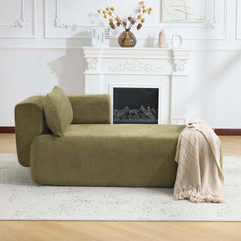 Bezseller Modern Chaise Lounge - Upholstered Sofa with Pillows for Bedroom & Living Room