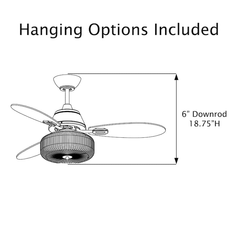 Lottie River of Goods 3-blade 42-inch Modern Indoor Ceiling Fan with Green Hand-Blown Glass Shade and Remote Control