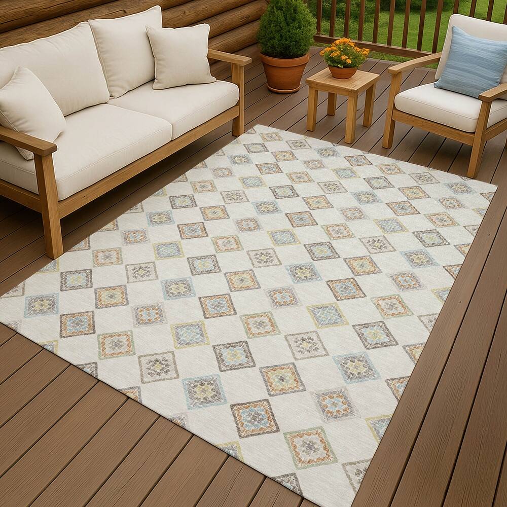 Machine Washable Indoor/ Outdoor Global Flagler Chantille Rug