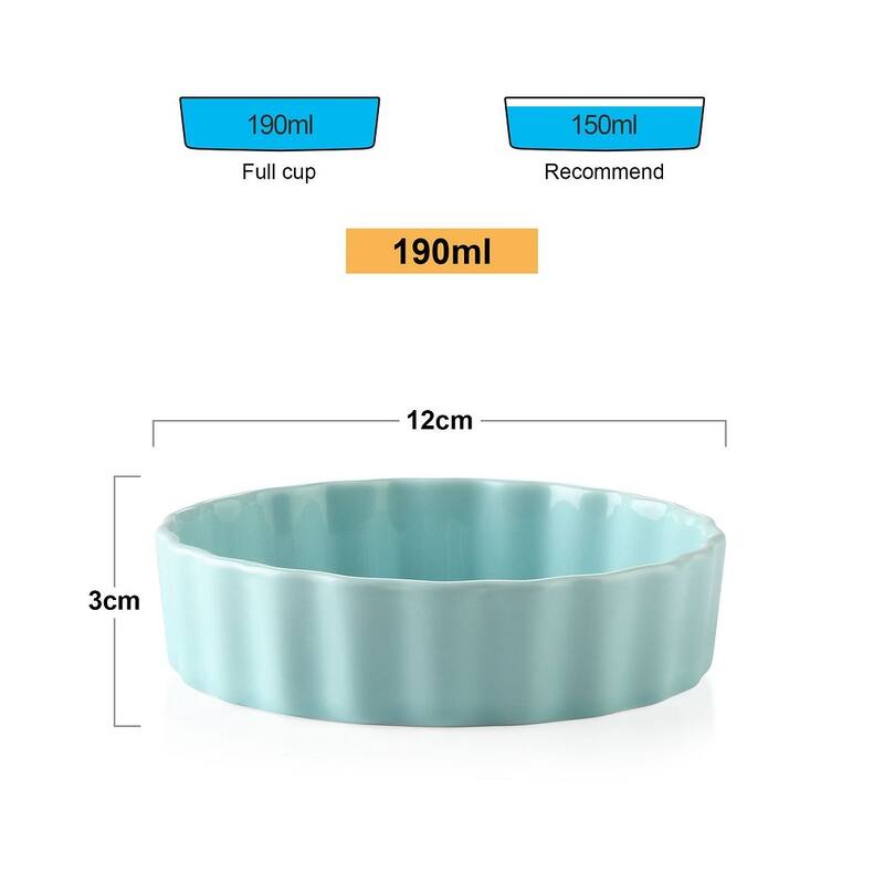 LOVECASA 6 oz Porcelain Mini Ramekins (Set of 6)