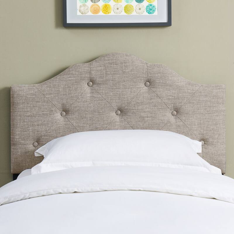 Charlie Upholstered Tufted Round Headboard - Beige - Twin