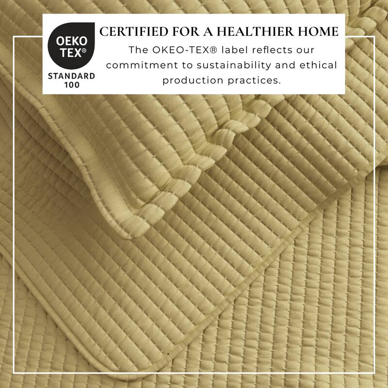 Linery & Co. Detailed Channel Stitch Microfiber Quilt Set With Shams.